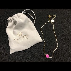 Kendra Scott “Mara” Pendant Pink Agate Necklace